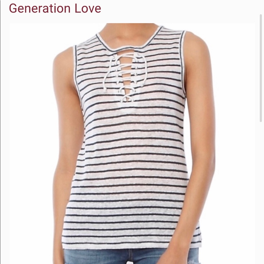 Generation Love striped linen tank